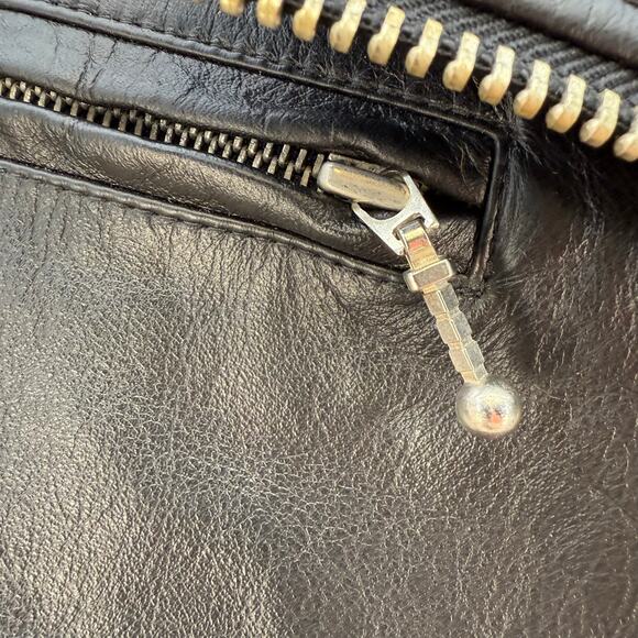 Virginia Slims Wear Leather Moto Jacket Women's M Black Heavy Duty Zippers VTG - Picture 4 of 15